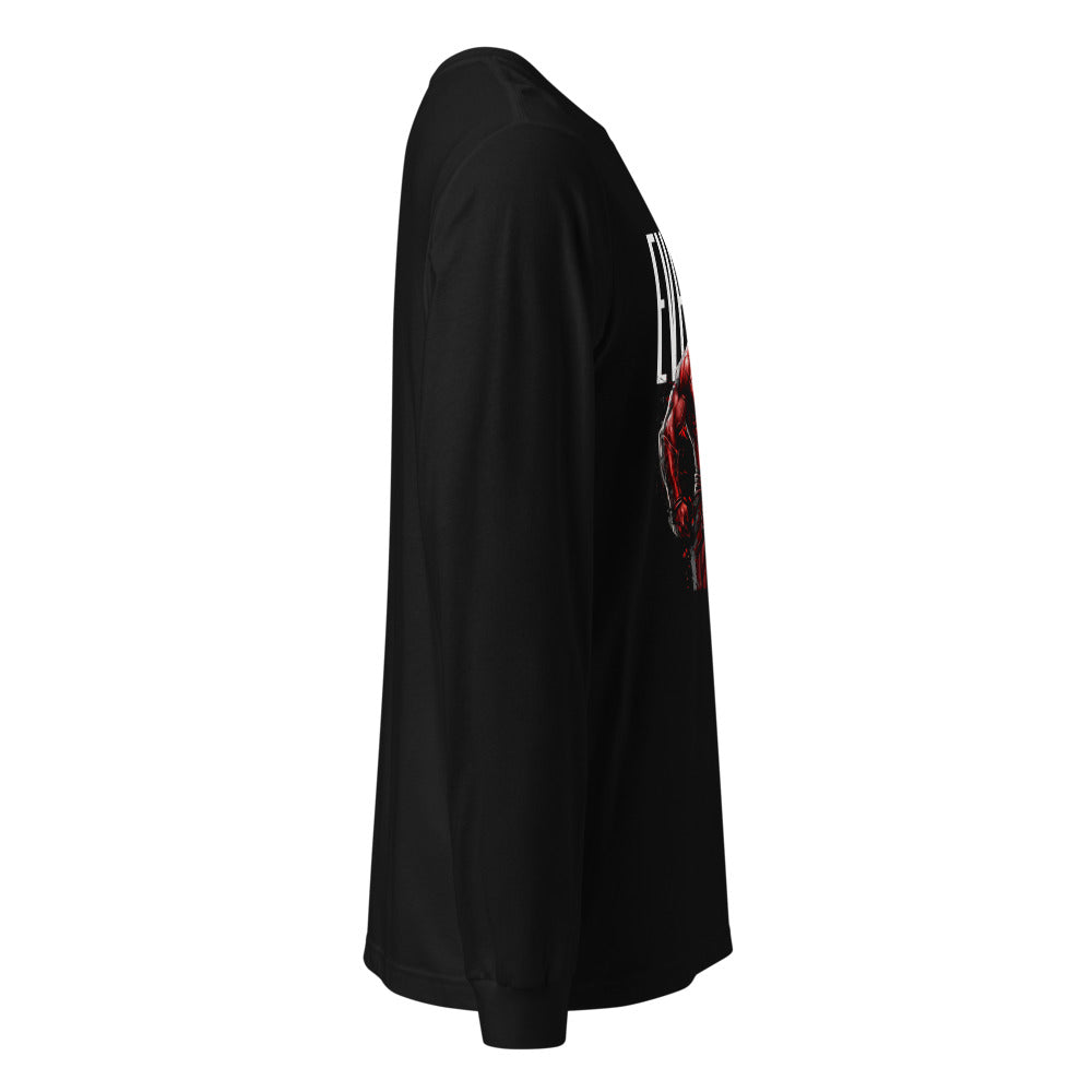 Spartan Strength en playera de manga larga de gym Gymbros — vista lateral (fantasma)