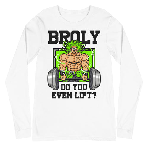 Broly Do You Even Lift Gym en playera manga larga de gym Gymbros — plano del producto
