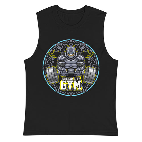 Batman Gotham City Gym en playera sin mangas de gym Gymbros — plano del producto