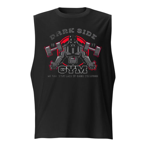 Darth Vader Dark Side Gym en playera sin mangas de gym Gymbros — diseño al frente