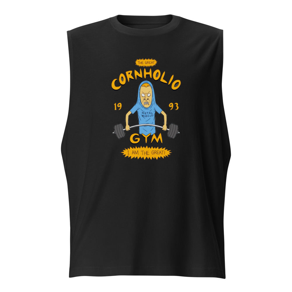 I Am Gym Legend en playera sin mangas de gym Gymbros — diseño al frente