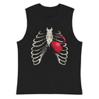 Ribcage Kettlebell en playera sin mangas de gym Gymbros — vista plana del diseño