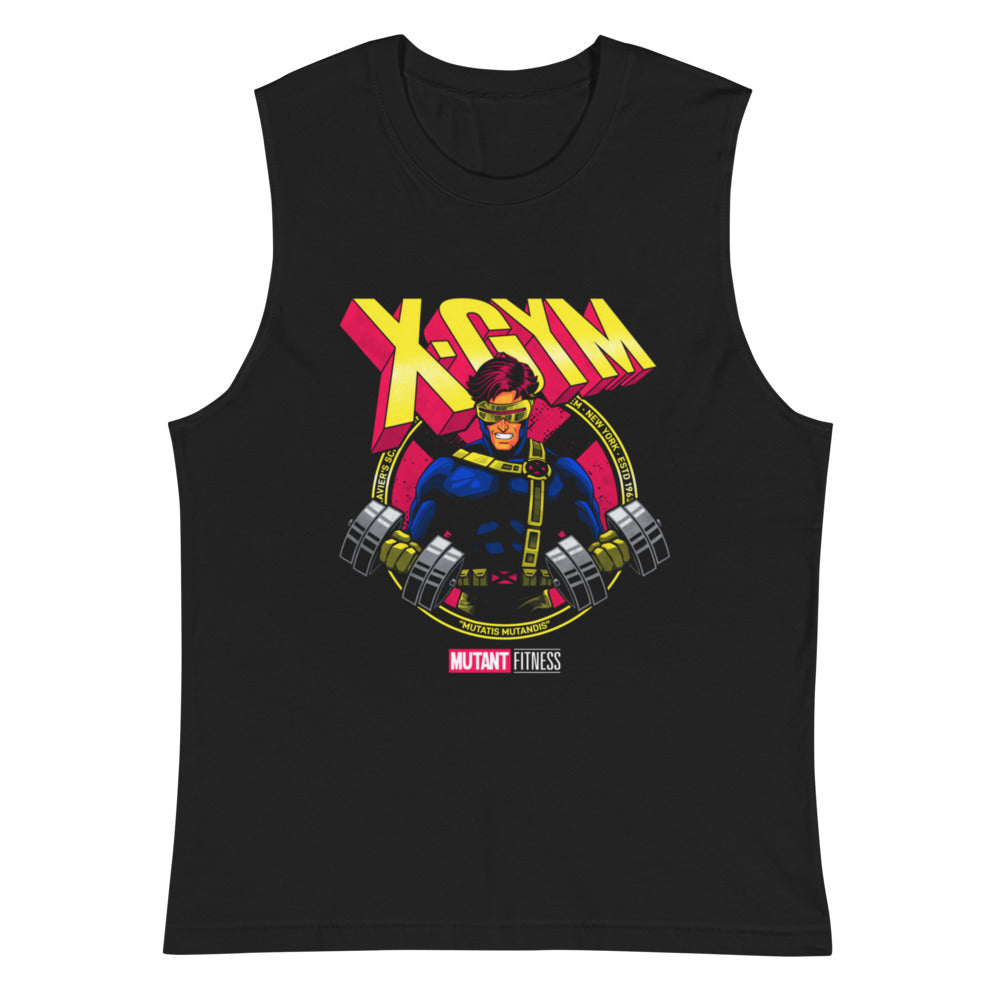 Optic Squad en playera sin mangas de gym Gymbros — vista plana del diseño
