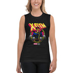 Optic Squad en playera sin mangas de gym Gymbros — modelo femenina usándola