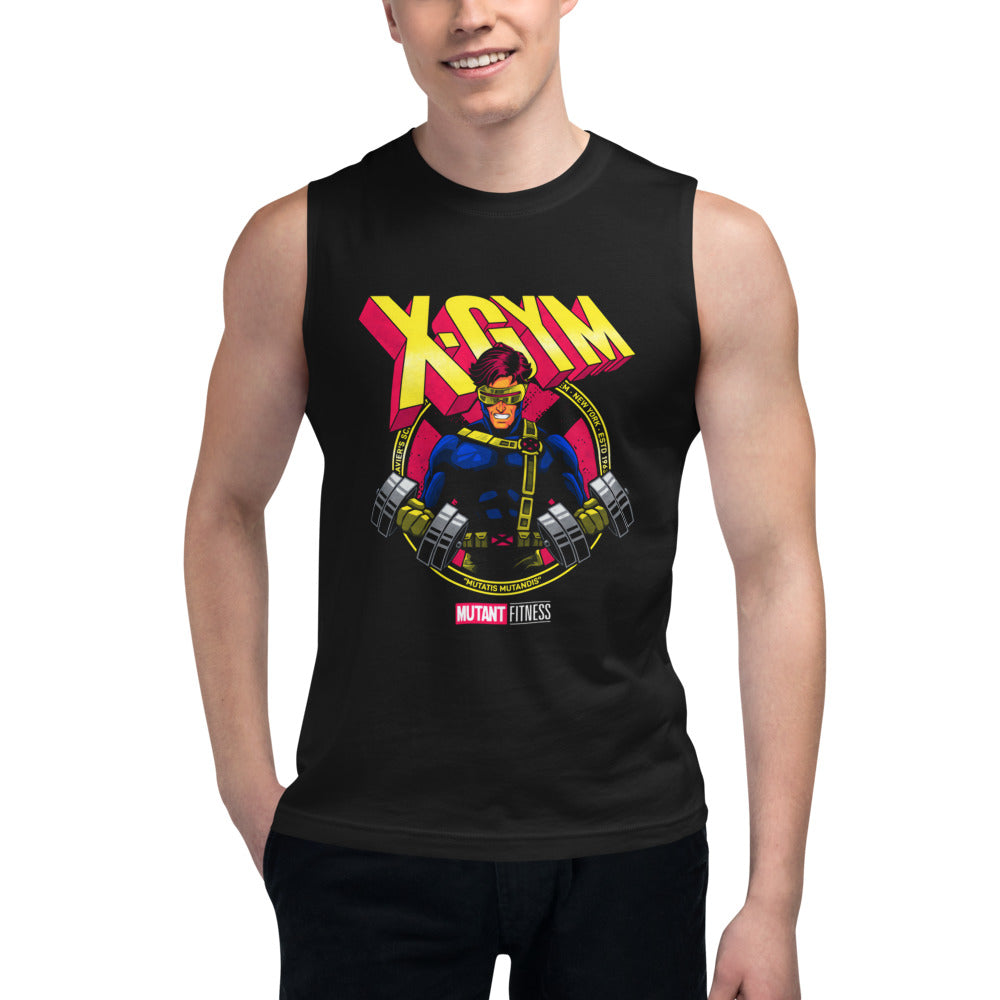 Optic Squad en playera sin mangas de gym Gymbros — modelo masculino usándola