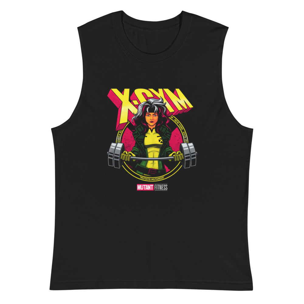 Rebel Squad en playera sin mangas de gym Gymbros — vista plana del diseño