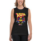 Claws Out Squad en playera sin mangas de gym Gymbros — modelo femenina usándola