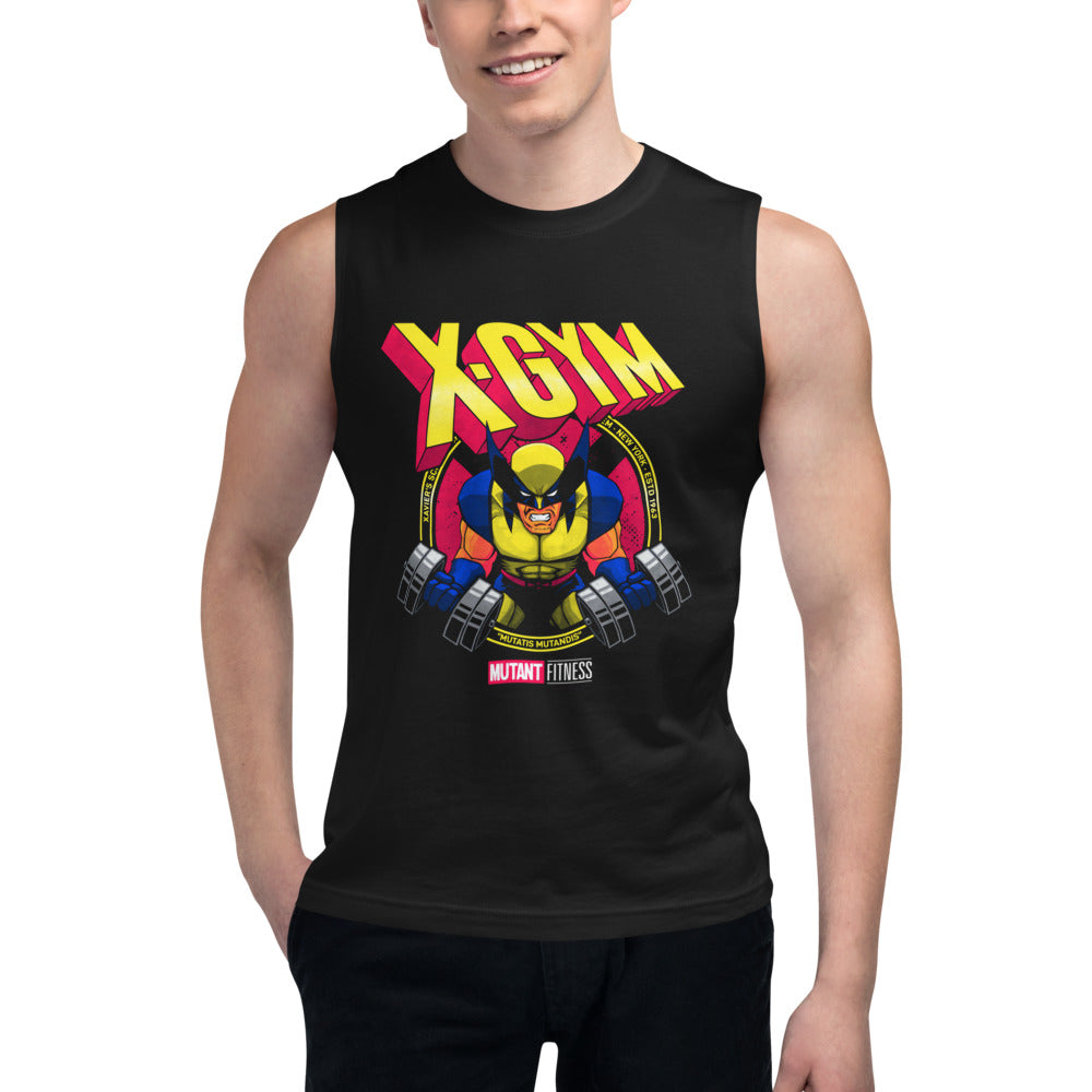 Claws Out Squad en playera sin mangas de gym Gymbros — modelo masculino usándola