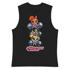 Sugar Spice Power en playera sin mangas de gym Gymbros — vista plana del diseño