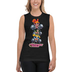 Sugar Spice Power en playera sin mangas de gym Gymbros — modelo femenina usándola