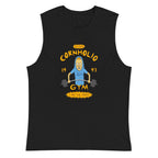 I Am Gym Legend en playera sin mangas de gym Gymbros — vista plana del diseño