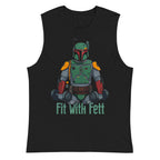 Bounty Fitness en playera sin mangas de gym Gymbros — vista plana del diseño