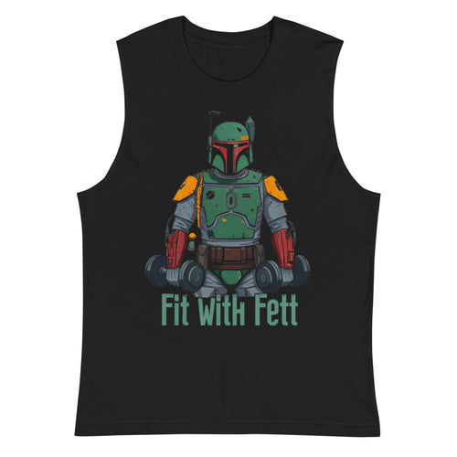 Bounty Fitness en playera sin mangas de gym Gymbros — vista plana del diseño