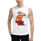 Flex Mode Santa en playera sin mangas de gym Gymbros — modelo masculino usándola