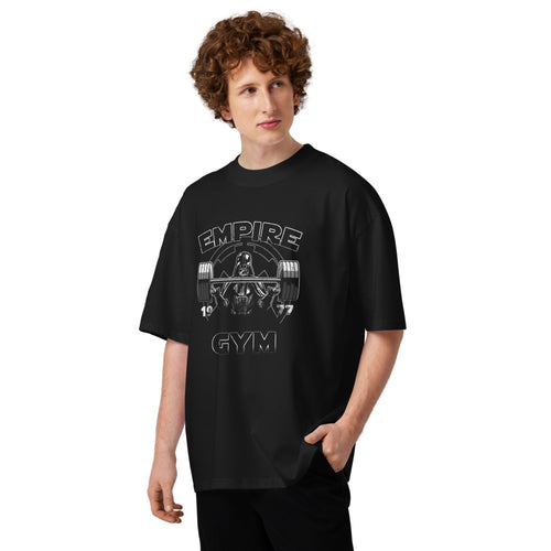 Darth Vader Empire Gym en playera oversize de gym Gymbros — en modelo masculino