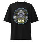 Batman Gotham City Gym en playera oversize de gym Gymbros — diseño al frente