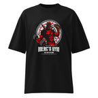 Deadpool Merc Gym No Pain No Gain en playera oversize de gym Gymbros — diseño al frente