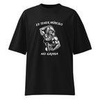 Es Tener Musculo No Grasa Calaca en playera oversize de gym Gymbros — diseño al frente
