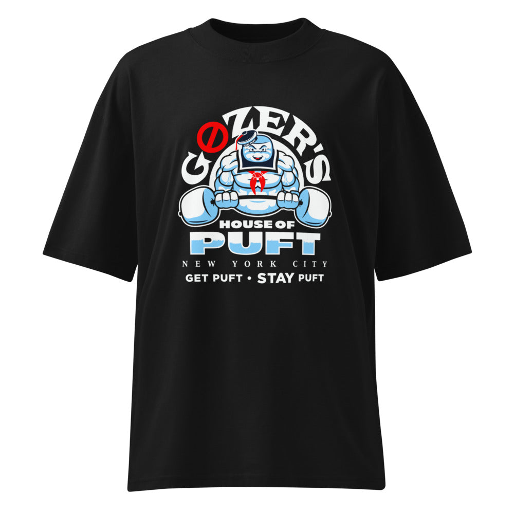 Ghostbusters Stay Puft Gozer Gym en playera oversize de gym Gymbros — diseño al frente
