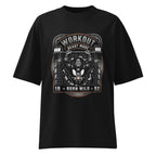 Gorilla Workout Beast Mode Born Wild 1992 en playera oversize de gym Gymbros — diseño al frente