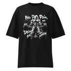 No Pain No Gain Gym en playera oversize de gym Gymbros — diseño al frente