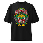 Green Power Ranger Gym en playera oversize de gym Gymbros — diseño al frente