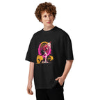Oni Horn Anime Girl Deadlift Gym en playera oversize de gym Gymbros — en modelo masculino