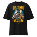 Rick And Summer Gym Adventure en playera oversize de gym Gymbros — diseño al frente