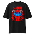 Spider Man Gym Dumbbell en playera oversize de gym Gymbros — diseño al frente