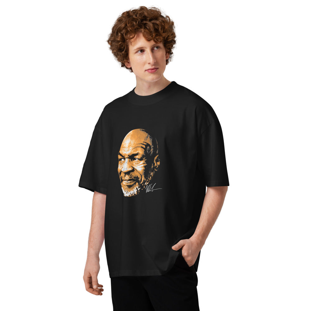 Champ Sketch en playera oversize de gym Gymbros — modelo masculino usándola