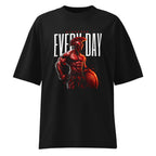 Spartan Strength en playera oversize de gym Gymbros — diseño al frente (vista fantasma)