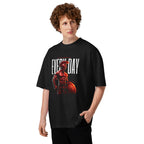 Spartan Strength en playera oversize de gym Gymbros — modelo masculino usándola