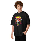 Metal Master Squad en playera oversize de gym Gymbros — modelo masculino usándola