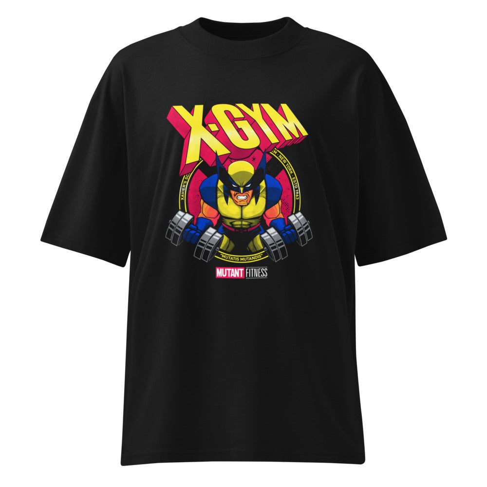 Claws Out Squad en playera oversize de gym Gymbros — diseño al frente (vista fantasma)