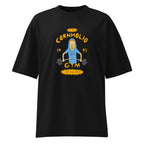 I Am Gym Legend en playera oversize de gym Gymbros — diseño al frente (vista fantasma)