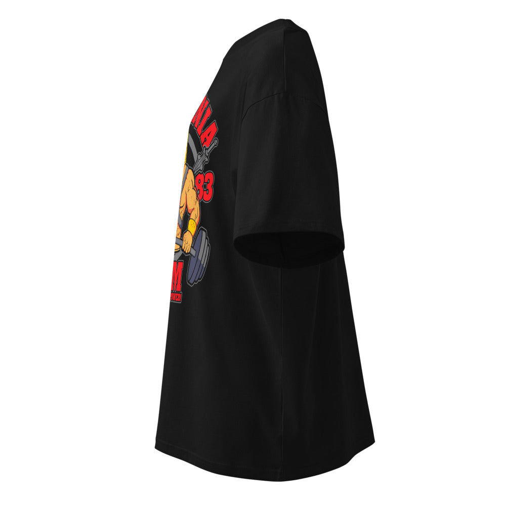 He Man Eternia Gym I Have The Power en playera oversize de gym Gymbros — vista lateral