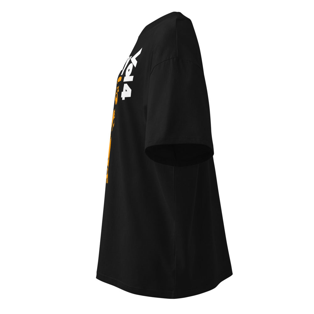 Underdog Spirit en playera oversize de gym Gymbros — vista lateral (fantasma)