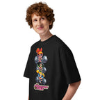 Sugar Spice Power en playera oversize de gym Gymbros — modelo masculino de lado