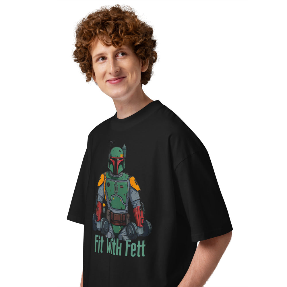 Bounty Fitness en playera oversize de gym Gymbros — modelo masculino de lado