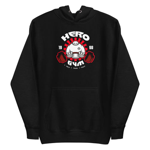 Baymax Hero Gym Big Hero 6 en hoodie de gym Gymbros — plano del producto