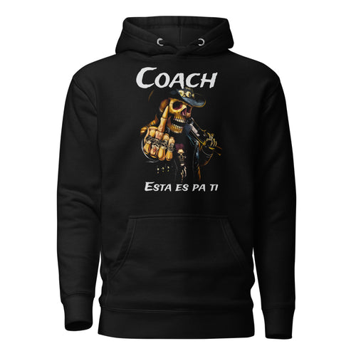 Coach Esta Es Pa Ti Calaca Pirate 2 en hoodie de gym Gymbros — diseño al frente