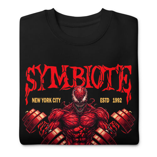 Carnage Symbiote Gym NYC en suéter de gym Gymbros — doblada