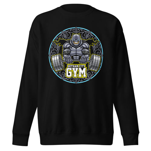 Batman Gotham City Gym en suéter de gym Gymbros — diseño al frente