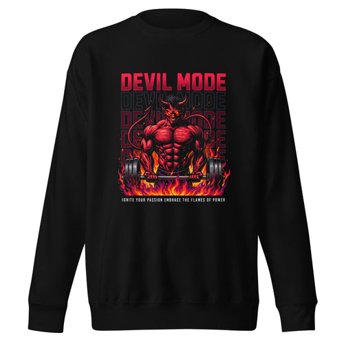 Devil Mode Gym Bodybuilder en suéter de gym Gymbros — diseño al frente