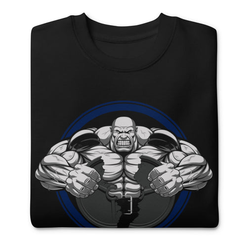 Bodybuilder Muscle Flex Emblem en suéter de gym Gymbros — doblada