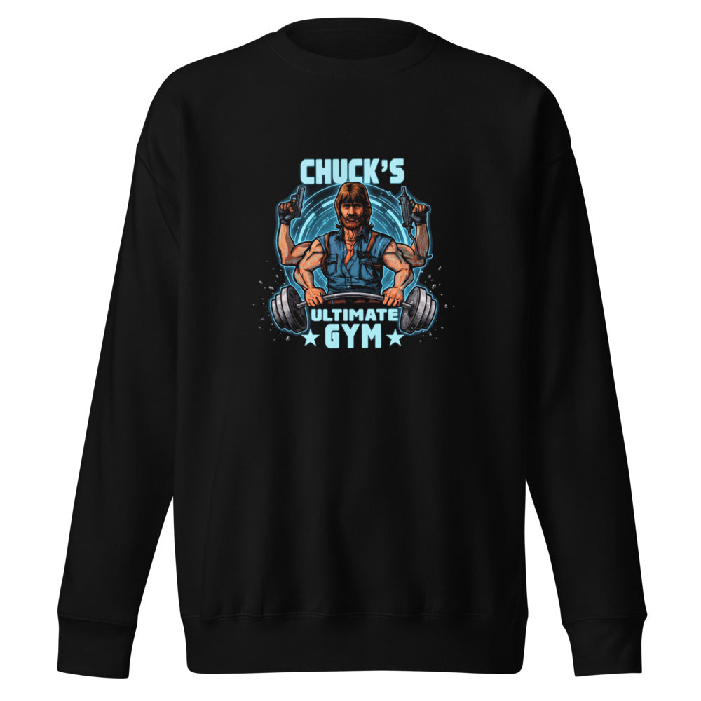 Suéter negro Chuck Norris Ultimate Gym Barbell frente