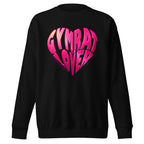 Suéter negro Gymrat Lover Heart Pink Typography frente