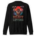Suéter negro Heavy Lifting Statue Gym frente