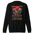 Suéter negro Heavy Lifting Statue Gym frente