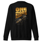 Suéter negro One More Rep Barbell Typography frente